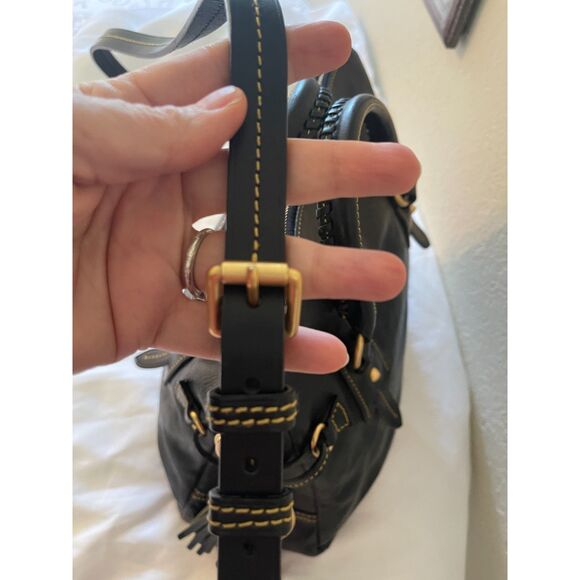 Dooney & Bourke Florentine Black Pebble Leather Satchel Handbag Crossbody Bag - Picture 7 of 14